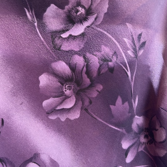 ⭐️ DBY vtg 80s purple floral strap spaghetti strap slip midi dress women jr 11 - Picture 12 of 15